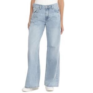 Lucky Brand Women's High Rise Wide Leg Cotton Blue Jeans Size 12/31 MSRP $99